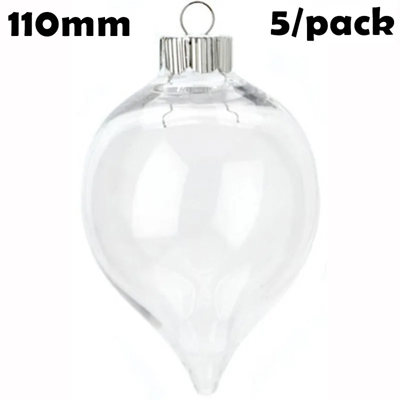 5 Pieces x DIY Paintable Home Wedding Christmas Decoration Ornament Ball 100mm Glass Tapered