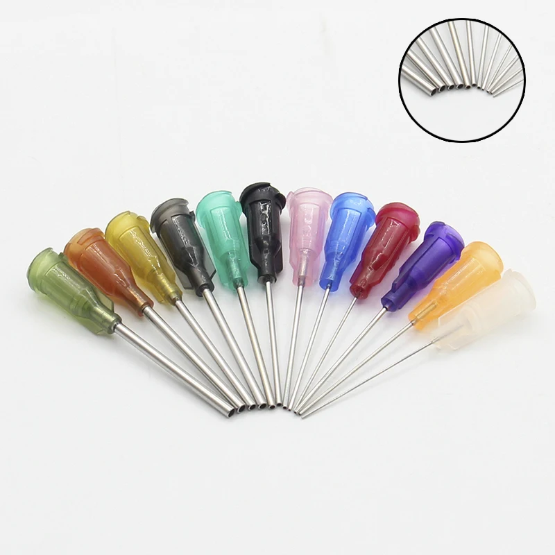 25 개/가방 정밀 passivated S.S. 분배 팁 접착제 디스펜서 바늘 14G,15G,16G,17G,18G,19G,20G,21G,22G,23G,25G,27G