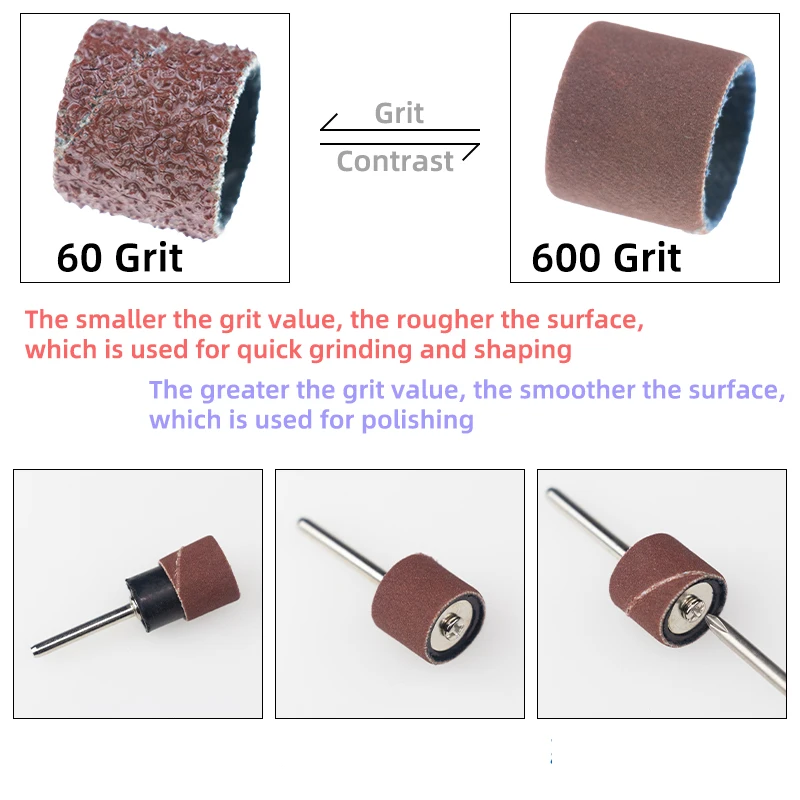 Sanding Bands Electric Nail Machine Dremel 80/120/320/600 Grit Power Tool Accessories Drill Bits Polishing Abrasives Grinding