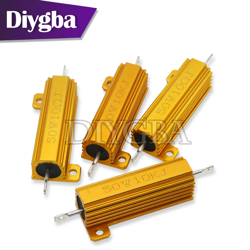 50W aluminiowa obudowa przypadku rezystor drutowy 0.01 ~ 100K 1 2 3 5 6 8 10 100 150 1K 10K 100K ohm DIYGBA RX24 odporność na