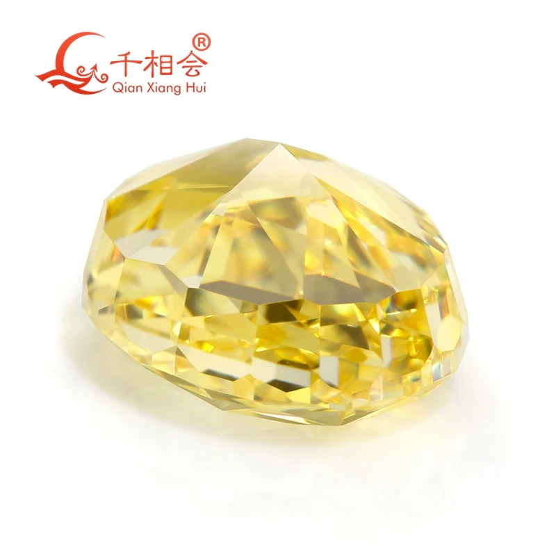 8*10mm 12*16mm Yellow Oval Shape Brilliant Crushed Ice Cut Cubic Zirconia Loose CZ Stone for Jewelry Making