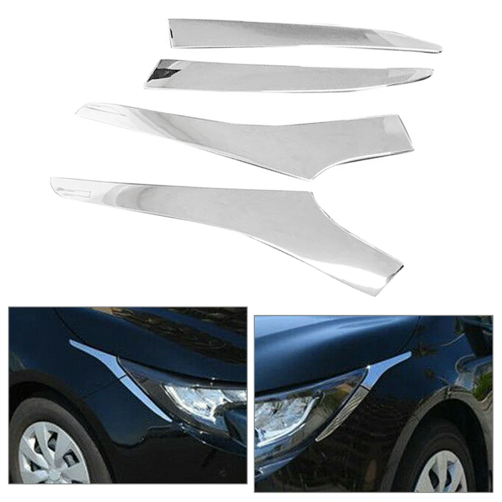 4Pcs Car Front Headlight Car Head Lamp Lights Eyebrow Cover Exterior Decorations Trim For Toyota Corolla Hatchback 2019-2020