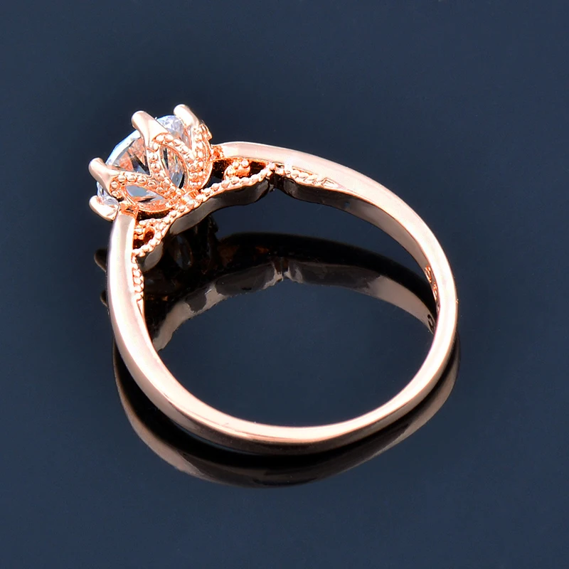 KIOOZOL 585 rose gold color wedding rings for women bridal engagement fashion jewelry