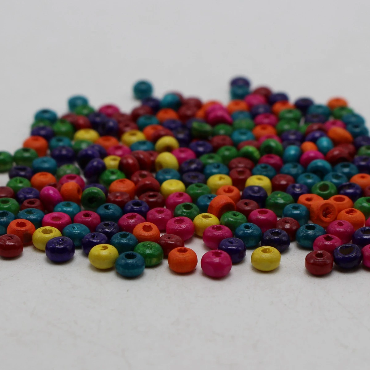 1000 Mixed Color 4mm Round Wood Beads~Wooden