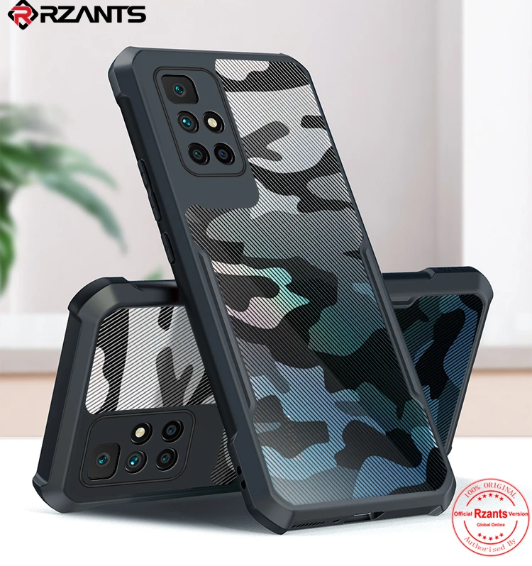 Rzants For Xiaomi Redmi 10 Case Hard [Camouflage Beetle ] Cover TPU Half Clear Phone Shell Military Cool Casing