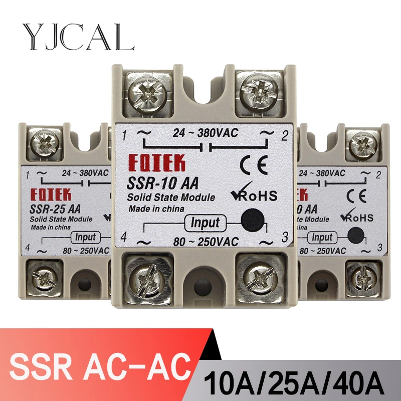 SSR-10AA SSR-25AA SSR-40AA 10A 25A 40A półprzewodnikowy moduł przekaźnikowy 80-250V wejście AC 24-380V AC wyjście wysokiej jakości
