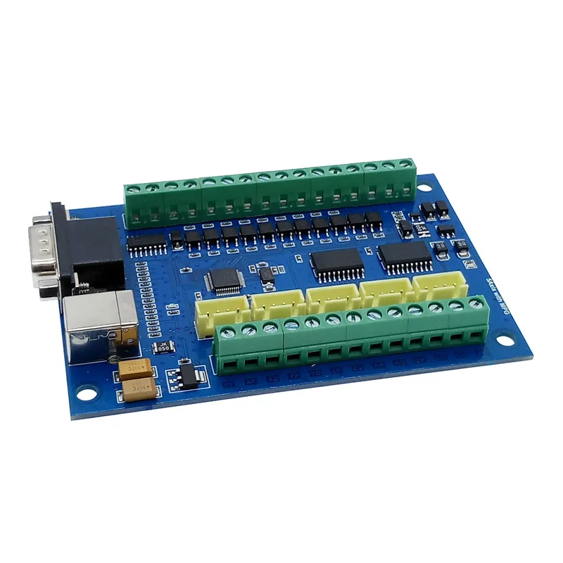 Placa controladora USB MACH3 CNC de 5 ejes, máquina de grabado con controlador de movimiento MPG paso a paso, tarjeta azul