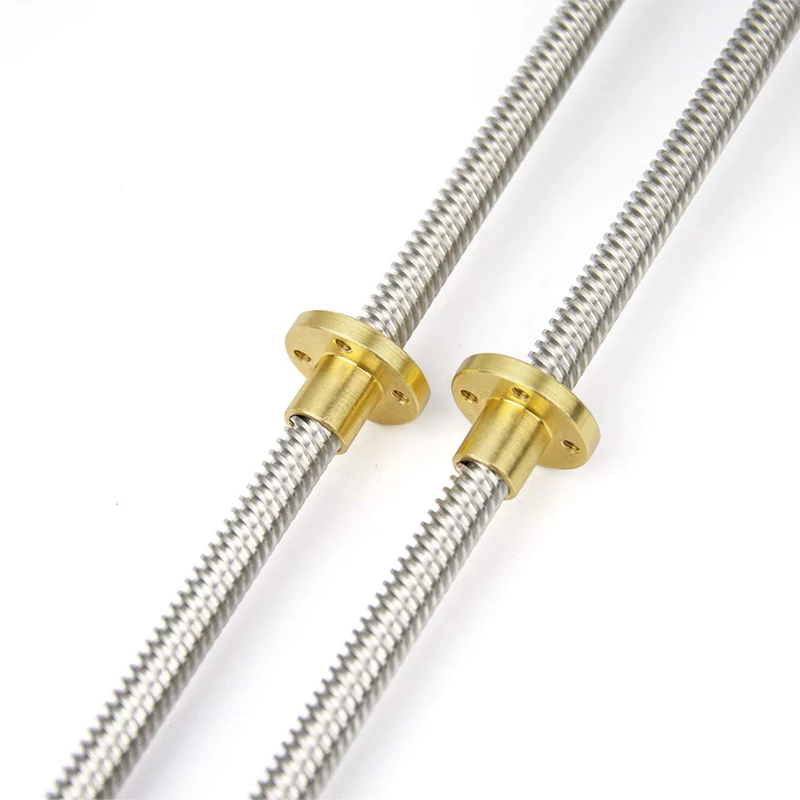 304 Stainless Steel Threaded Rod Lead Screw with T8 Brass Nut for 3D Printer Machine Z Axis Linear Guides Stepper Motor