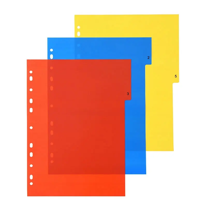 Archivador de números y números de alfabeto, divisor de índice, archivos de archivos, cuaderno de Color, suministros de oficina, A4, 5, 10, 12, 15,