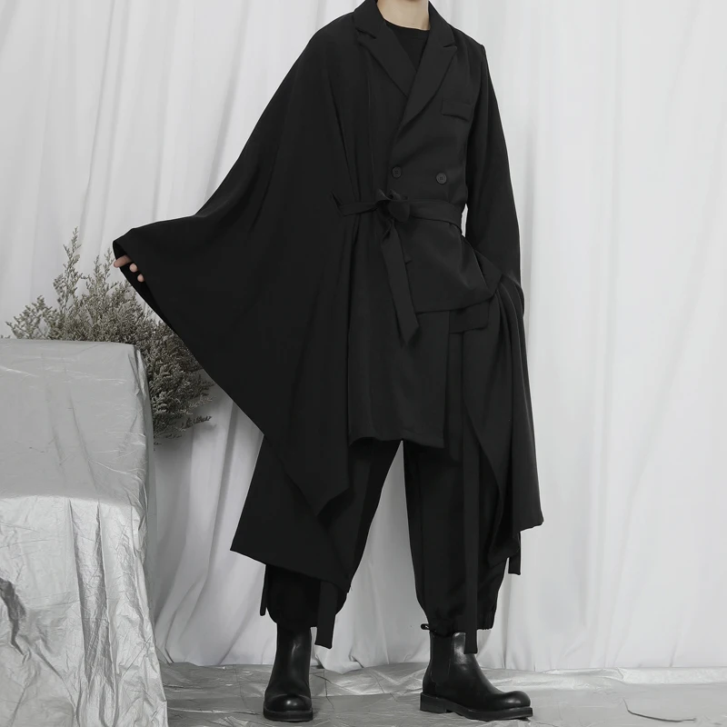 

Men's Suit Coat Spring And Autumn New Asymmetrical Personality Design Fashionable Non-Mainstream Leisure Loose Large Size Coat