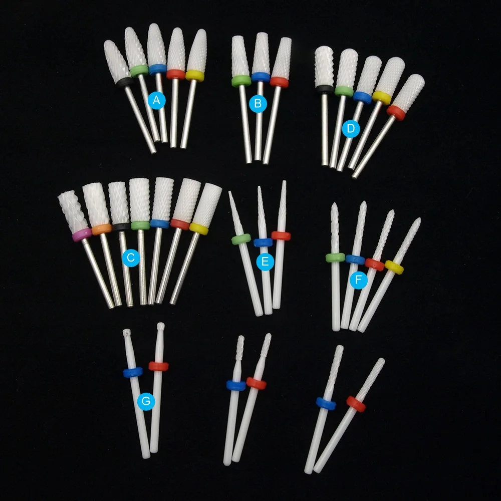 1pcs Ceramic Milling Cutter Nail Drill Bit Electric Manicure Drills Pedicure Mill Bits Machine Files Nail Art Tools Equipment