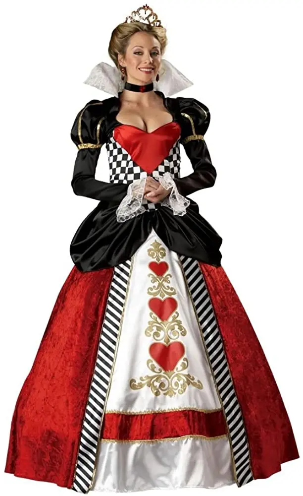 Plus Size S-6XL Deluxe Queen Fancy Dress Halloween Costume Crown with petticoat