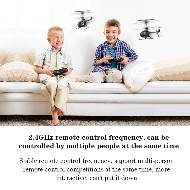 Radio Toy Helicopter Parent-Child Interactive Mini Aircraft One Button Take-Off / Landing  With LED Lamp For Adult Kids Gifts