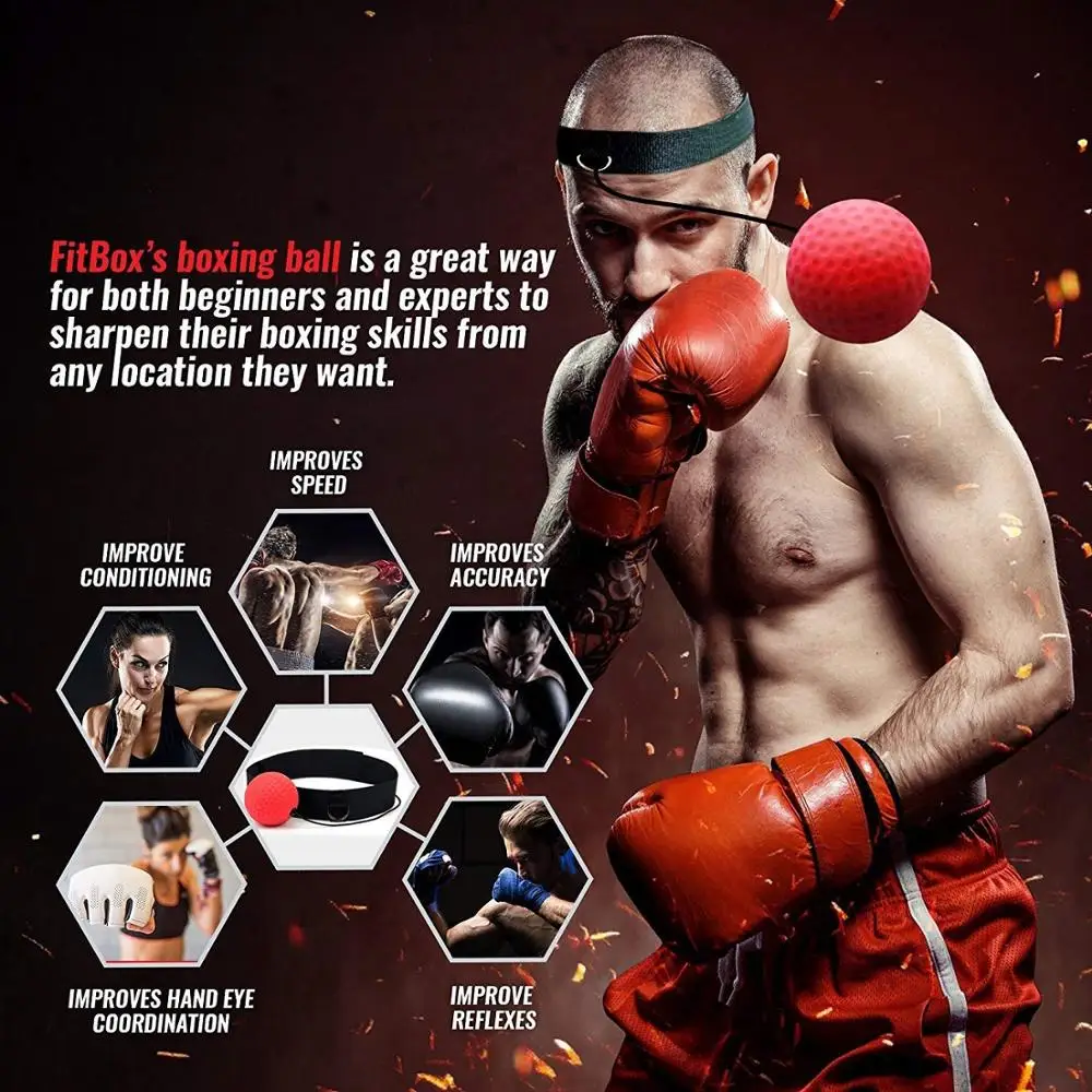 Boxing Reflex Ball Fight Ball Punching Speed Ball for Boxing Training Gym Exercise Coordination With Headband Improve Reaction