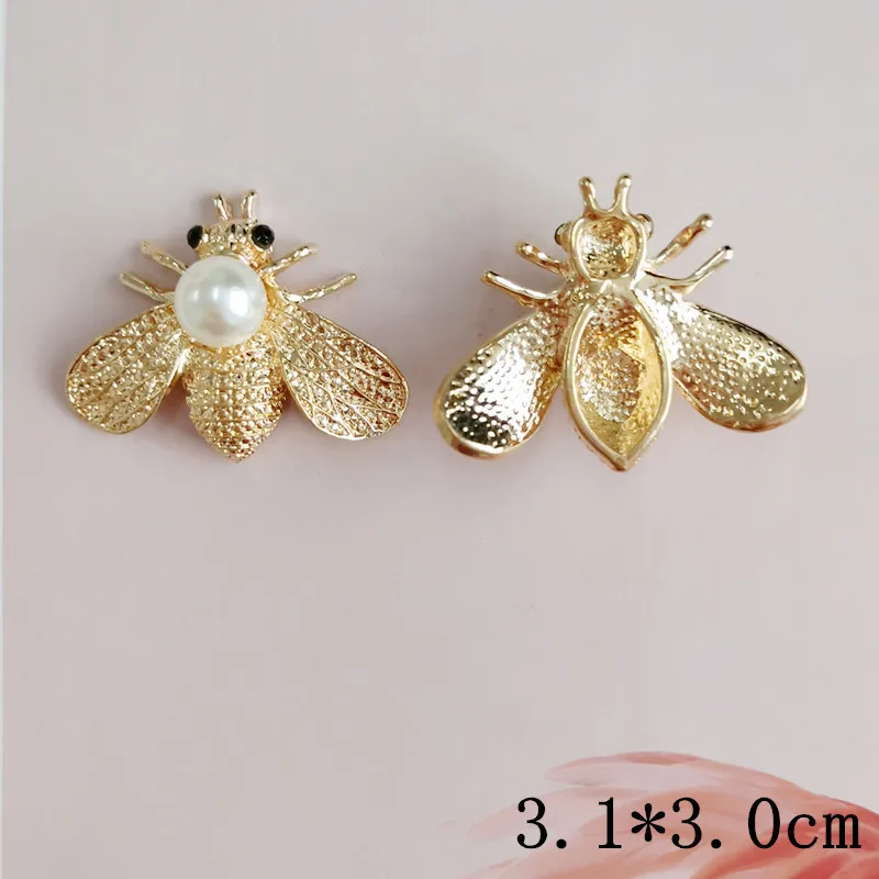 5 Pcs Rhinestone Insects Buttons Bee Buckles Badge Brooch Pin Buttons for Clothing Women DIY Aceessories Bag Shoes