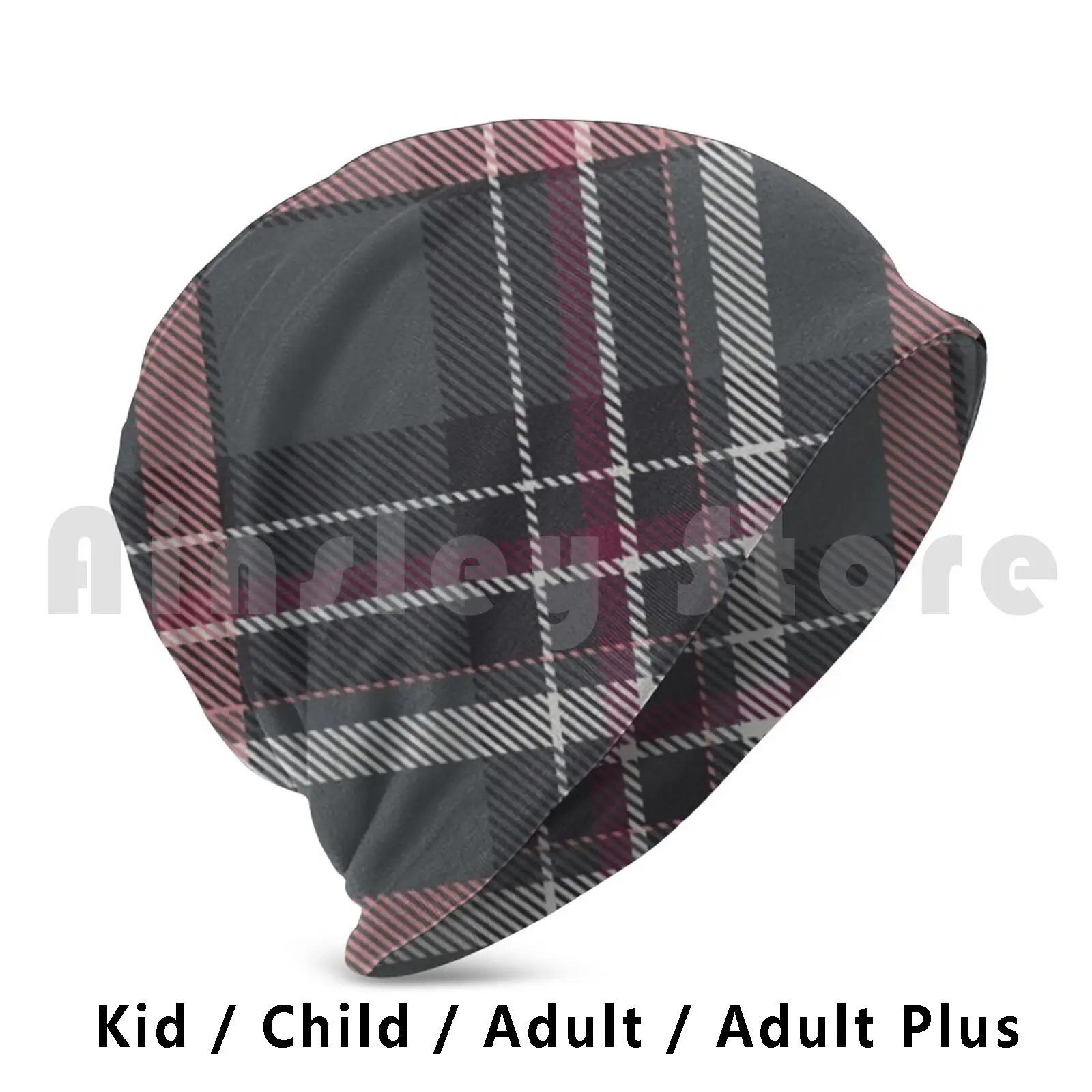 Tartan Scotland Beanies Knit Hat Hip Hop Tartan Scottish Outlander Black Scotland Clan Red Sassenach Scot