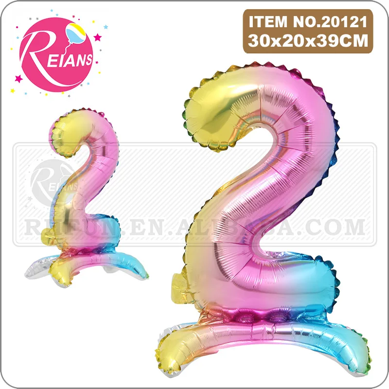 16 inch standing gradient digital number rainbow balloon wedding anniversary birthday party banquet decoration aluminum balloons