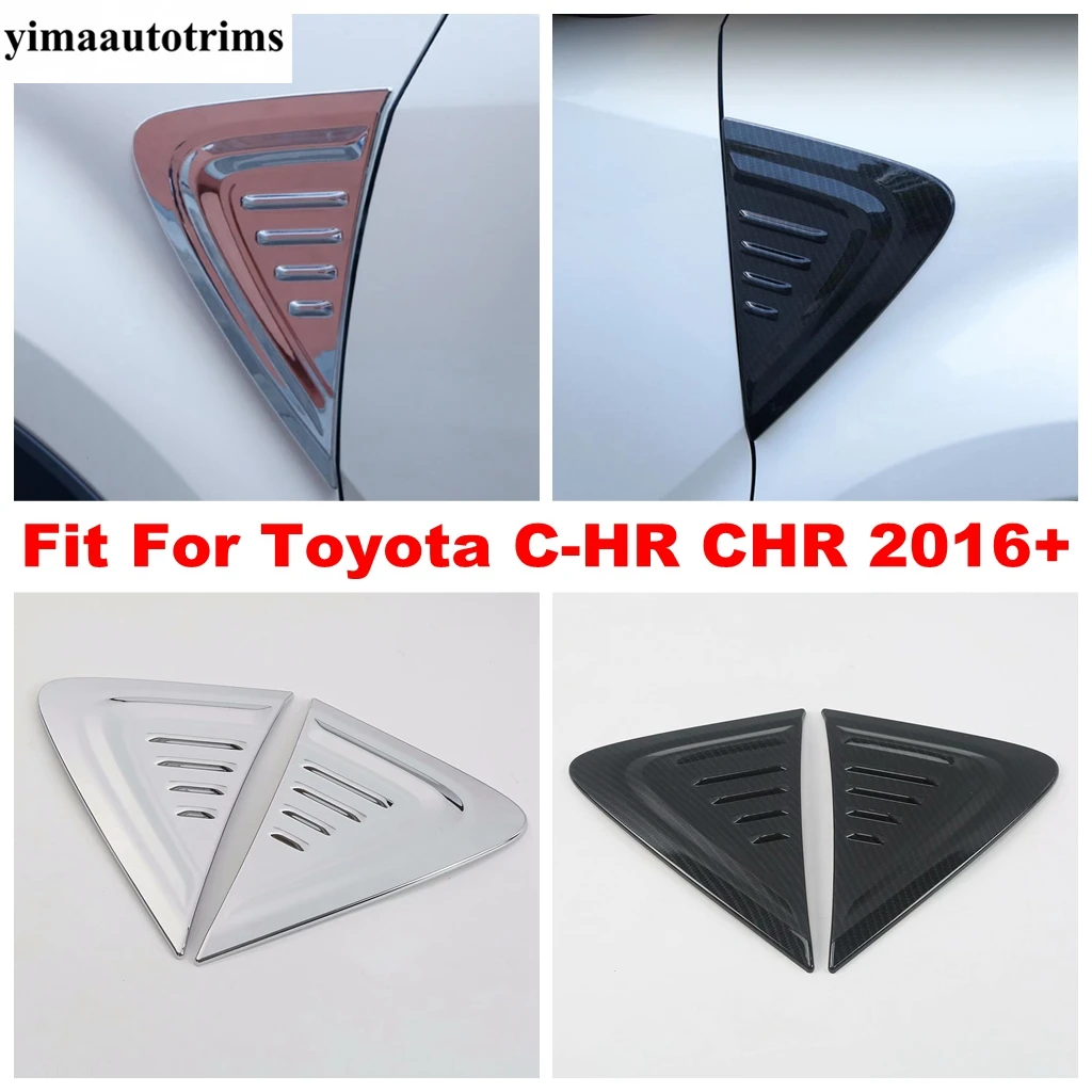 

Car Side Body Leaf Board Fender Decoration Cover Trim For Toyota C-HR CHR 2016 - 2022 ABS Chrome / Carbon Fiber Accessories Kit