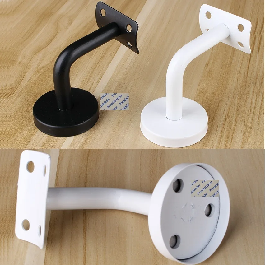 2Pcs 304 Stainless Steel Stair Handrail Guard Rail L Bracket Wall Mount Screw Anchor White Matte Black Lacquer