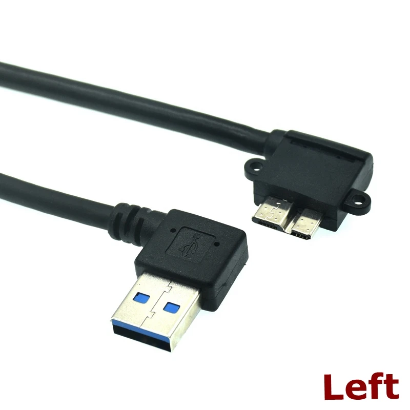 90 Degree USB3.0 Data Charging Cable A Male to Micro B Male Cable USB 3.0 Adapter Right Up Down Left angled For HDD Case 0.25M