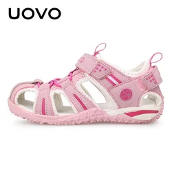 Uovo Big Boys Shoes for Kids Children's Sandals for Girls Summer Beach Flat Heel Cut-Outs Baotou Fashion Children's Sports Shoes