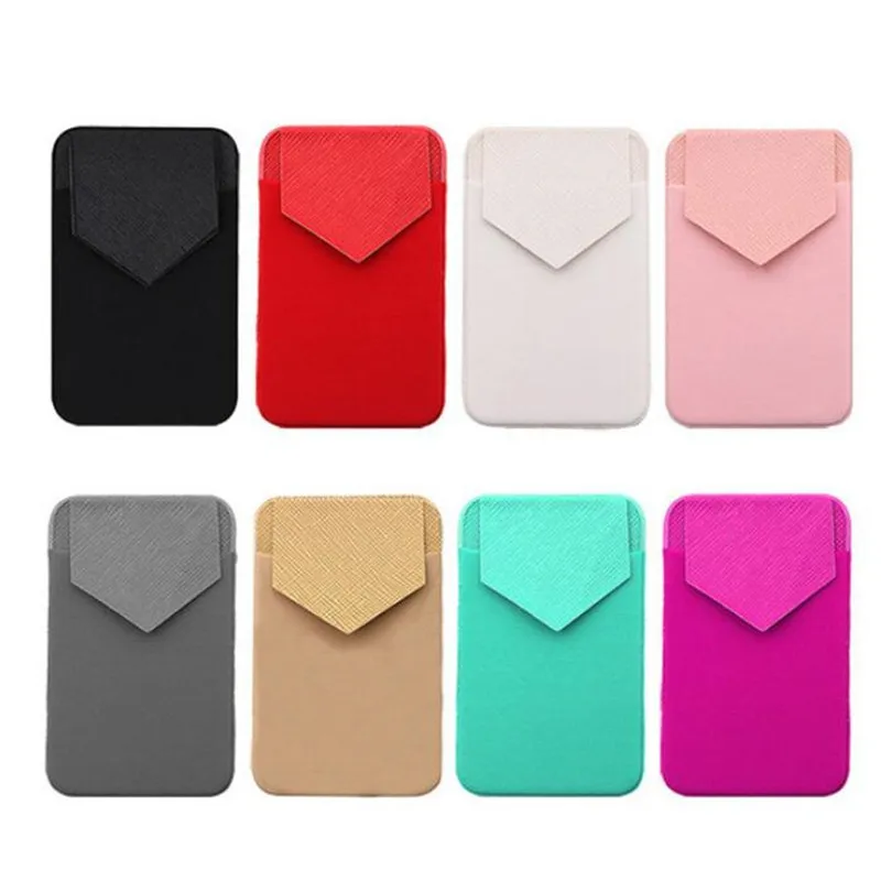 

Universal Cellphone Wallet Lycra Card Holder Men Elastic Mobile Phone Wallet Credit ID Card Holder Adhesive Pocket Sticker Case