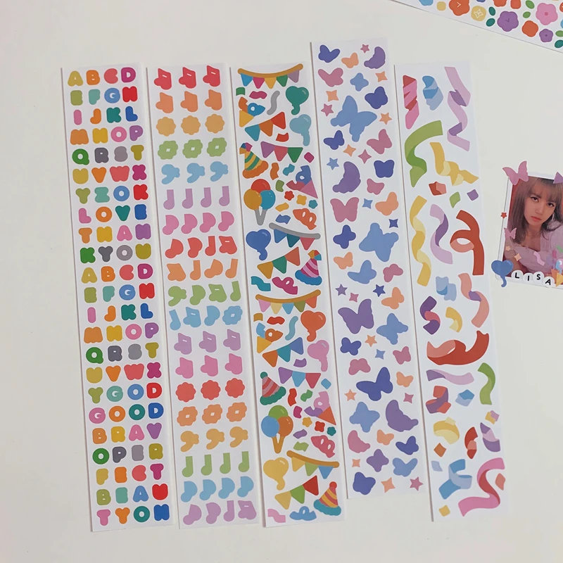 1 Pcs Korea Color ribbon butterfly waterproof sticker Scrapbooking Stick Label Diy Diary Album Stationery Ins Hot Kawaii Sticker