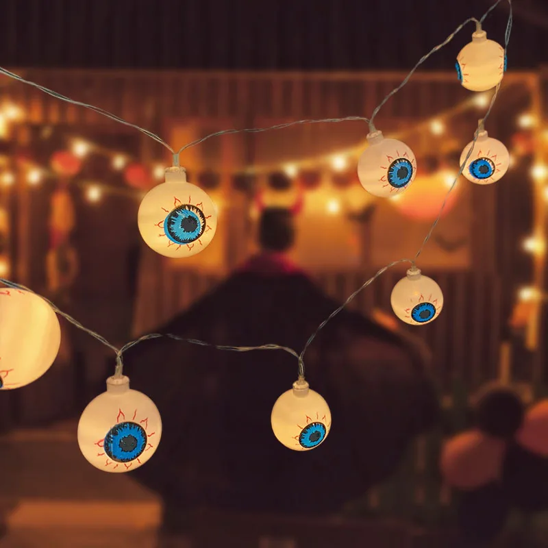 1,5 M 10LED Halloween LED Lichterkette Horror Augäpfel Kürbis Spinne Fledermaus Schädel Lampe Süßes Oder Saures Happy Halloween Party decor – Detail 10