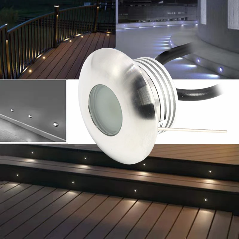 

1W Outdoor Led Step Light IP67 Aluminum Embedded Staircase Corner Lamp Waterproof Recessed Wall Stair Foot Lamp DC12V