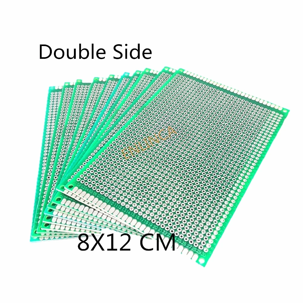 

3pcs 8x12cm Double Side Copper Prototype PCB 8*12cm Universal Printed Circuit Board Fiberglass Plate For Soldering Board