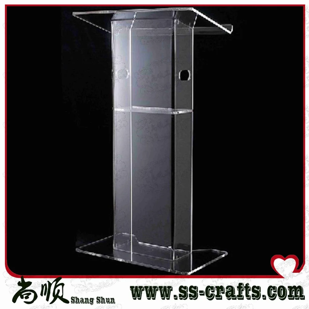 Clear 12mm Thickness Low Floor Acrylic Church Podium Stand,Cheap Pulpit,Acrylic Lectern plexiglass