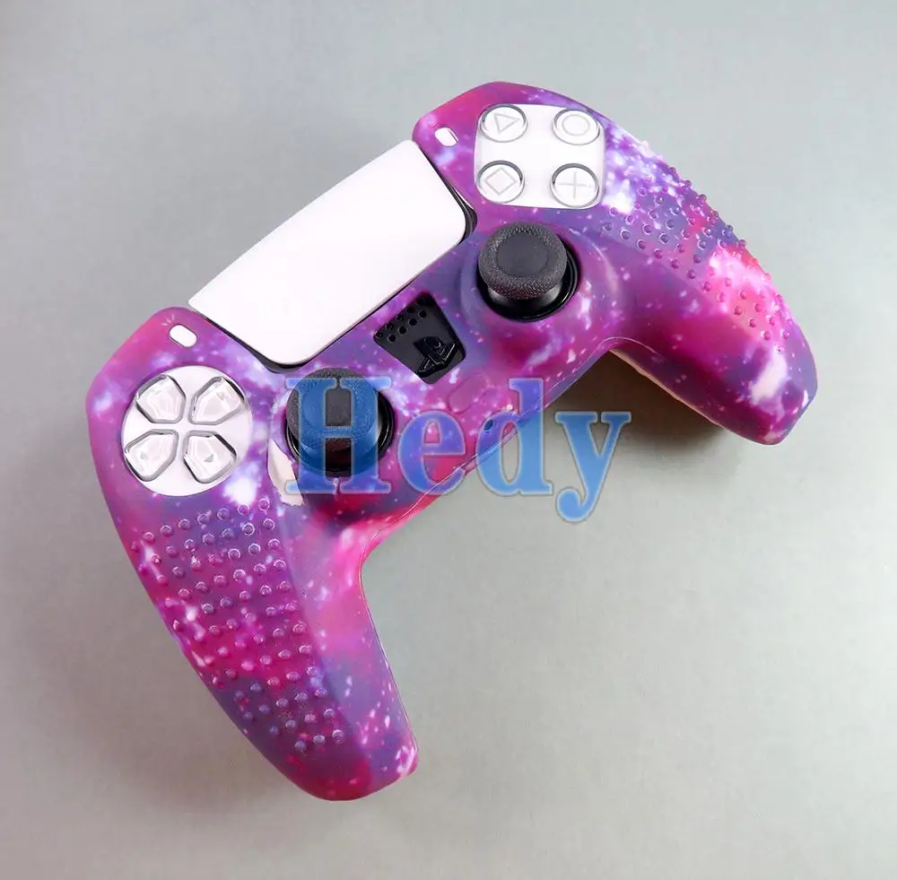 قطعة واحدة من غطاء السيليكون لطباعة نقل المياه لجهاز بلاي ستيشن 5 PS5 وحدة تحكم حماية الجلد لغطاء لوحة الألعاب DualSense