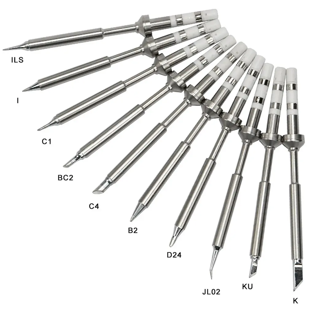 

Quicko TS100/Pine64 Soldering Iron tips Replacement Various models of Tip Electric Soldering Iron Tip K KU I D24 BC2 C4 C1 JL02