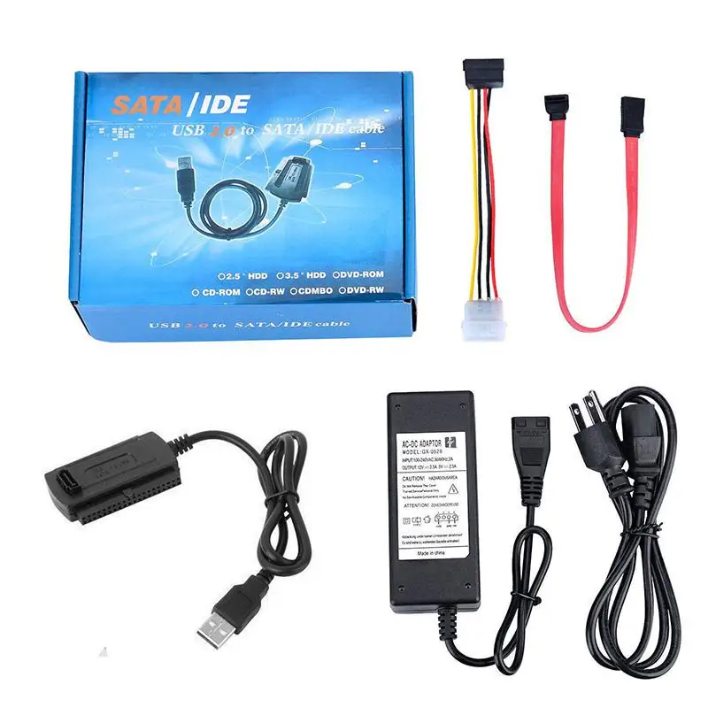 SATA/PATA/IDE to USB 2.0 Adapter Converter Cable for Hard Drive Disk 2.5