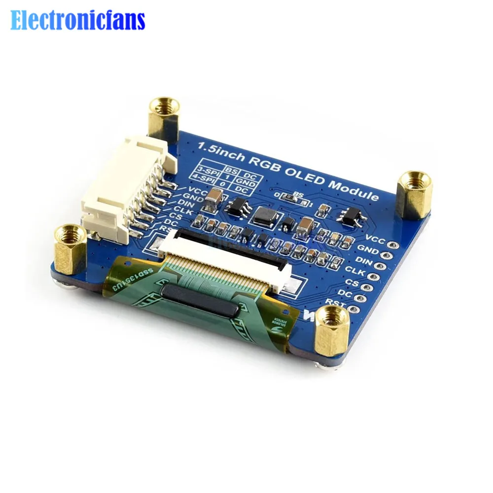 Módulo de pantalla OLED RGB de 1,5 pulgadas, controlador SSD1351, 128x128, 16 bits, compatible con Raspberry Pi /Arduino/STM32