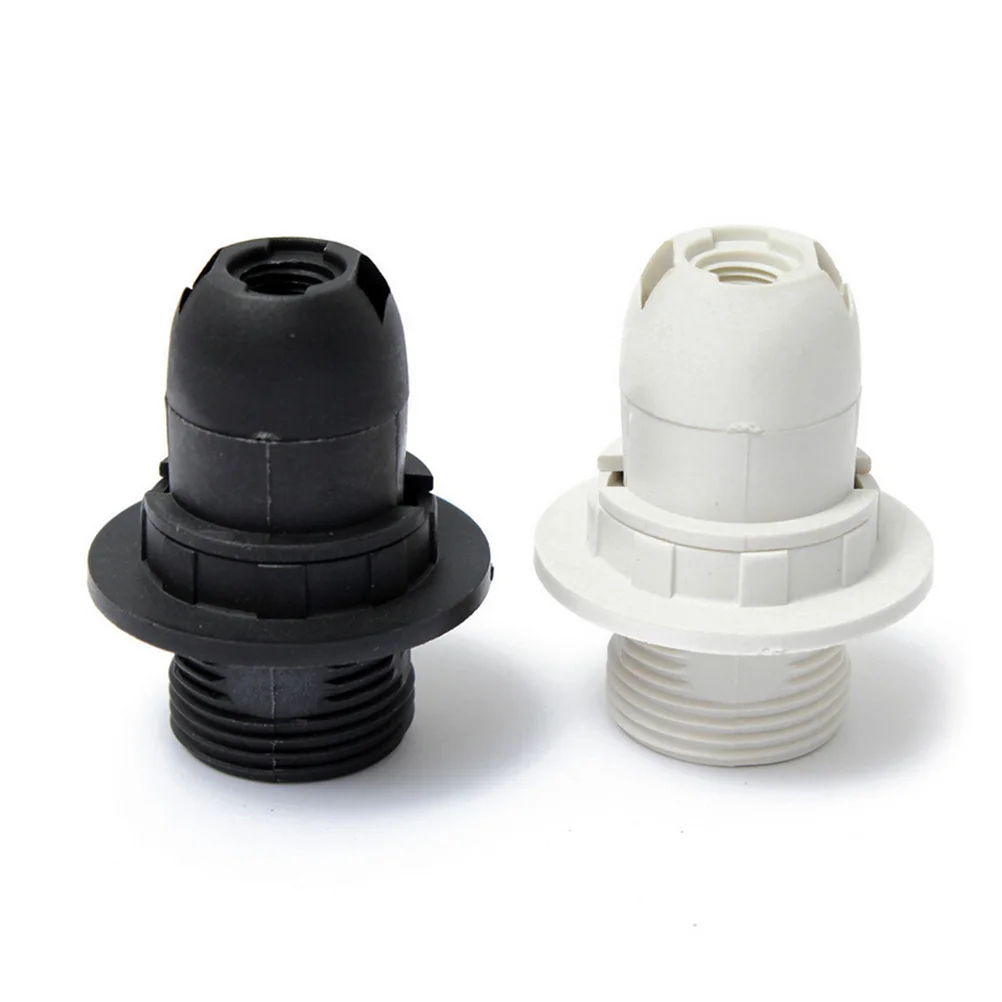 Mini Edisons Screw SES Practical E14 Base Light Bulb Lamp Holder Pendant Socket Lampshade Ring 250V 2A Black/White