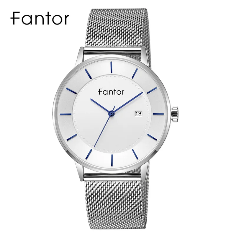 Fantor di Marca di Lusso Minimalista Classico Da Uomo Da Polso Impermeabile Data Sottile Sottile Orologio Al Quarzo per Gli Uomini