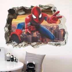 Spiderman Super Heroes adesivi murali per la decorazione della camera dei bambini camera da letto per la casa decorazioni in PVC Cartoon Movie Mural Wall Art Decals