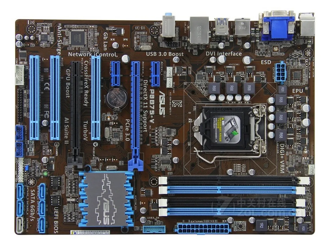 Asus P8B75-V Original  Desktop Motherboard Intel B75 Socket LGA 1155 i3 i5 i7 DDR3 32G SATA3 USB3.0 Original Disassembly Used