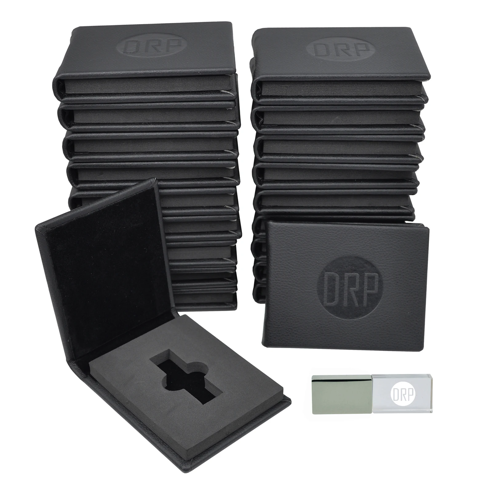 Custom Logo Leather USB Case, Presentation Flash Drive Case