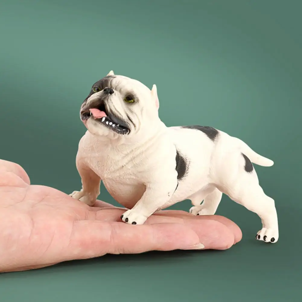 Mini Cute Puppy Figurines Wildlife Animals American Bully Pitbull-Dog Action Figure Toys for Hobby Collection Home Decoration