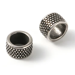 2 PCs Stainless Steel Beads Round Gunmetal Dot Beads for Jewelry DIY Making 12mm Dia., Hole: Approx 8.3mm