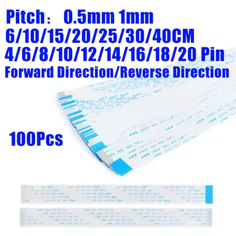 100PCS Flat Flexible Cable FFC FPC AWM 20624 80C 60V VW-1 4-20 Pin 0.5MM 1.0MM FPC FFC Ribbon Flexible Flat Cable Ribbon Line