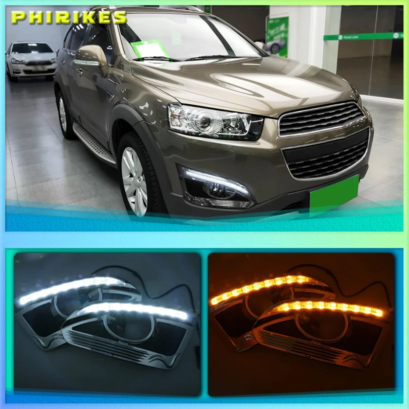 DRL For CHEVROLET CAPTIVA 2014-2016 Turn Signal Relay Car-styling 12V LED Daytime Running Lights with fog lamp hole