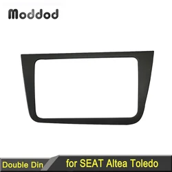 Car Radio Fascia for SEAT Altea 2004-2015 Toledo 2004-2009 Double 2 Din Stereo Player Install Surround Panel Dash Kit GPS Frame