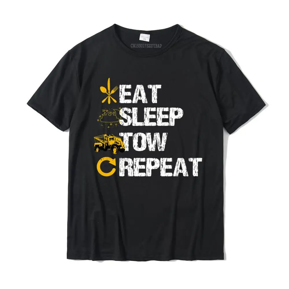 

Tow Truck Driver Gifts Eat Sleep Tow Repeat Premium T-Shirt Tees Prevailing comfortable Cotton Men T Shirts comfortable