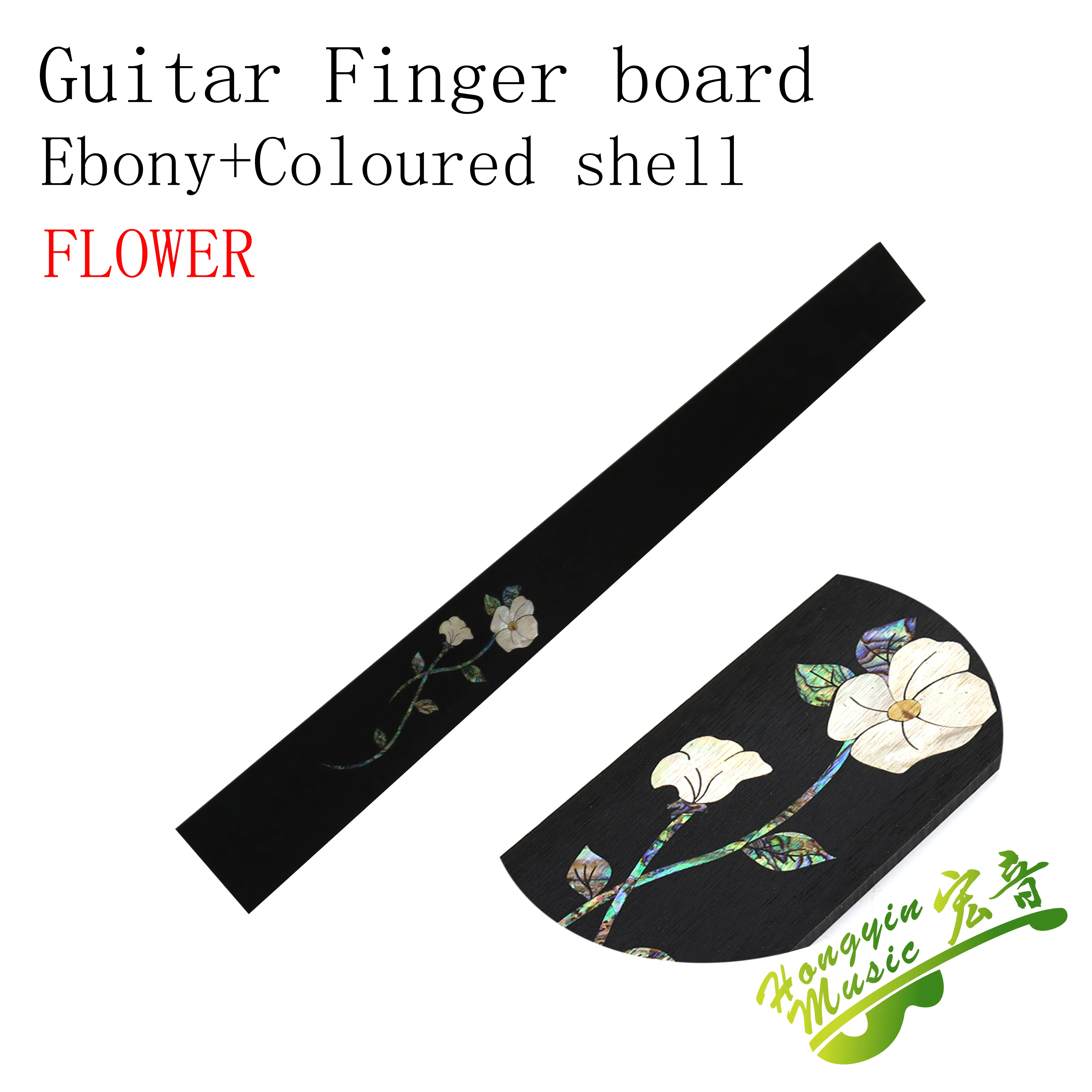 High Quality African Ebony Wood Flower Pattern Color Shell Mosaic Fingerboard Guitar Fingerboard Guitar Making Wood Material