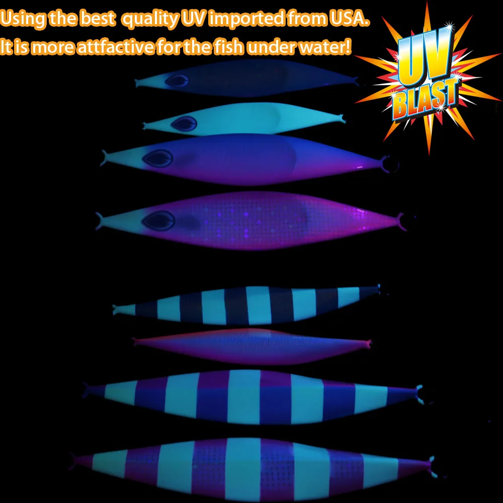 Japan Jig with UV, Slow Metal Jig, Micro Casting Spoon Jig, Artificial Bait Fish, Jigging, Vertical Slow falling Fishing