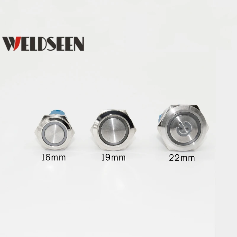 19mm 22mm Metal Push Button Switch LED Light 3V 6V 12V 24V 220V Momentary Self Reset Latching Self Lock Power Button Socket