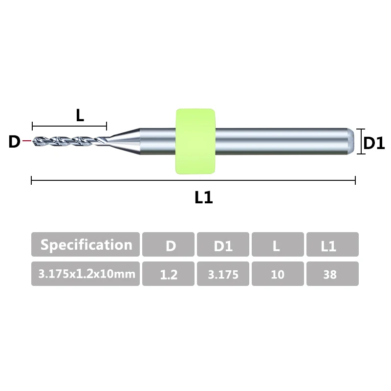 XCAN استيراد كربيد PCB لقمة ثقب 1.2 مللي متر 3.175 مللي متر عرقوب CNC لقمة ثقب ل PCB لوحة دوائر كهربائية مثقاب صغير